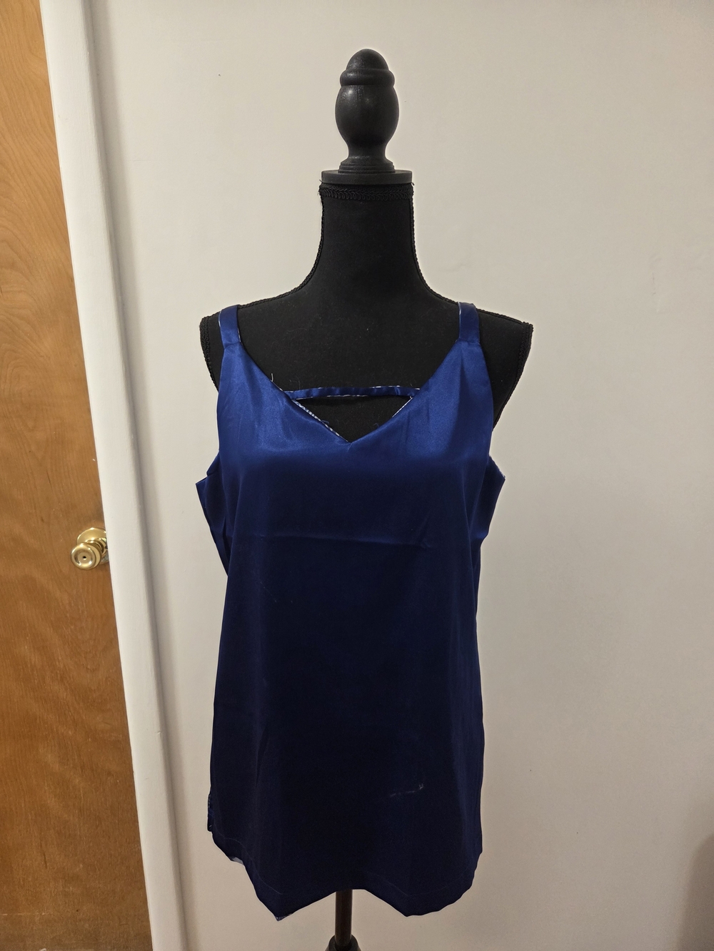 Classic Satin Cami Tank Top - Navy